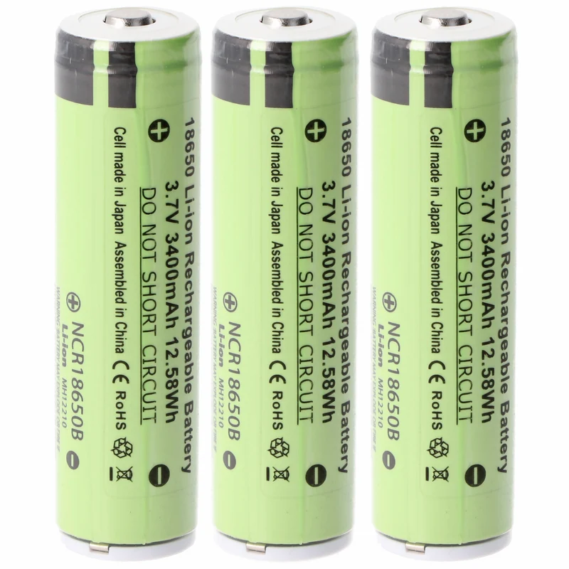 Panasonic 18650 3.7V 3400mAh Akku Icucam 4, 5 Li-Ion Akku (3 Stück)