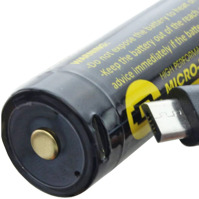 AccuCell 18650 3,7V 2600mAh mit USB-Ladeanschluss Li-Ion Akku