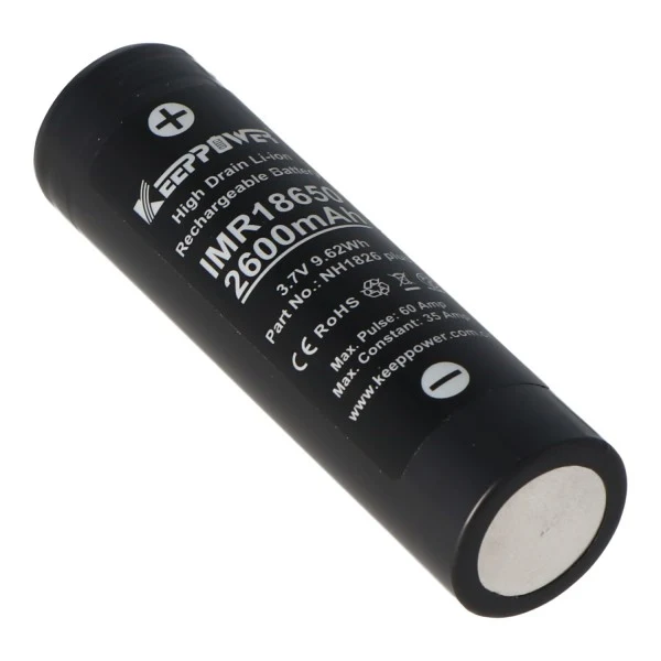 Keeppower IMR18650 Plus 2600mAh 3,7V (US18650VTC5A) 2600mAh (Flat Top) inkl. Akkuschutzbox