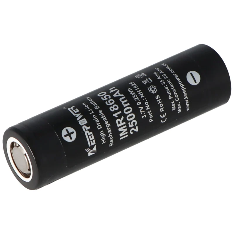 KeepPower IMR18650 3,7V 2500mAh Hochstromzelle Li-Ion Akku