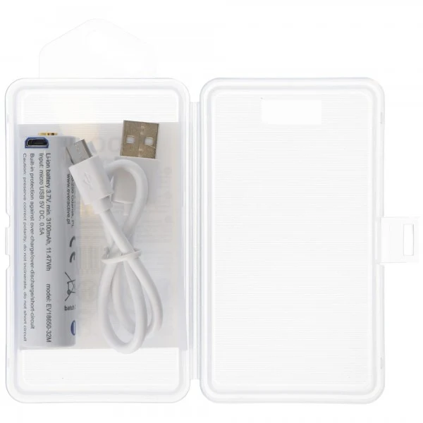 everActive Li-Ion 18650 Akku mit Micro-USB 3,7 Volt 3200mAh