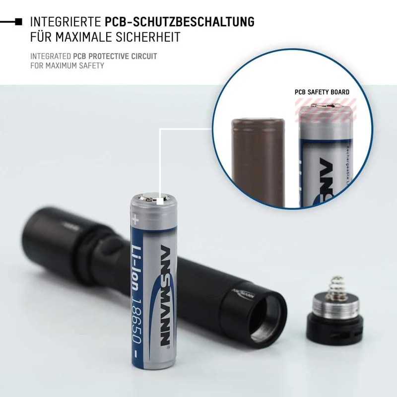 Ansmann Li-Ion 18650 3,67 3400mAh Micro-USB Ladebuchse mit Schutzbeschaltung