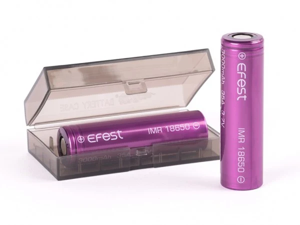 Efest Purple IMR 18650 3000mAh 3,6V - 3,7V 3000mAh (Flat Top) inkl. Akkuschutzbox