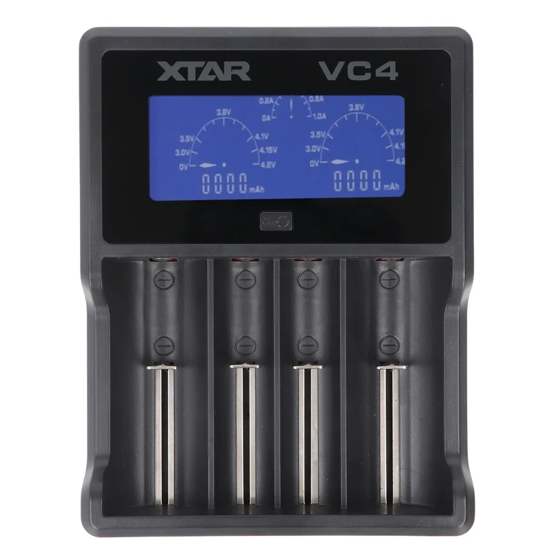 Xtar VC4 18650 Li-Ion Akku und 4fach Li-Ion Schnell-Ladegerät (inkl. 4x Akkus)