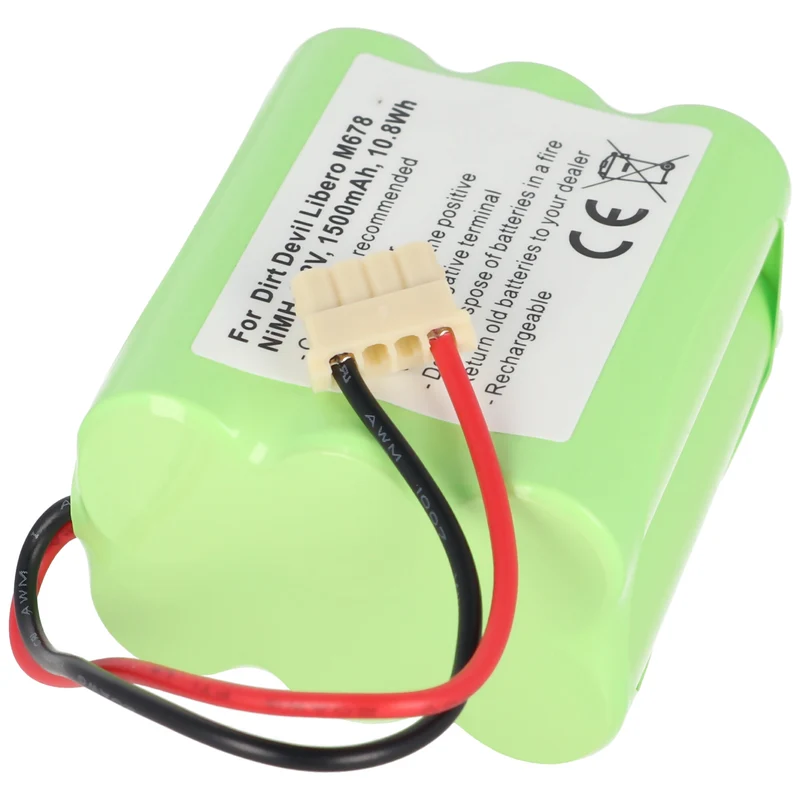 AccuCell Akku Dirt Devil Libero M678, EVO M678, Dirt Devil 0678004 7,2V 1500mAh