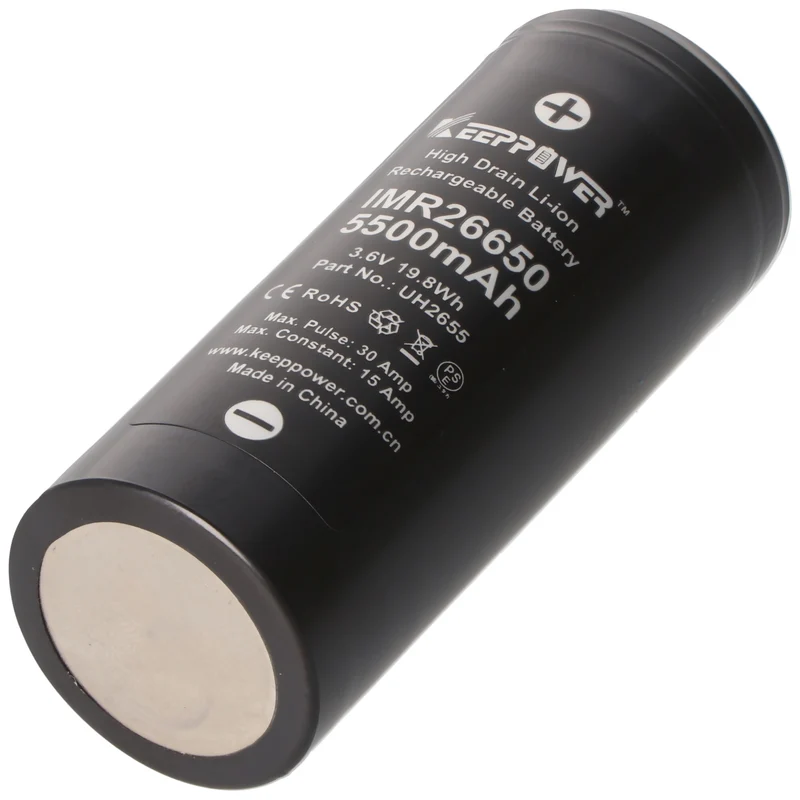 Keepower IMR 26650 Li-Ion Akku 5500mAh 3,6V - 3,7V 15A konstant