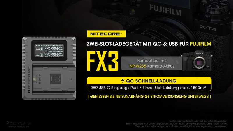 Nitecore FX3 - für Fuji Cameras