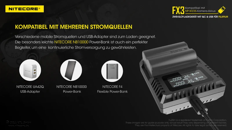 Nitecore FX3 - für Fuji Cameras
