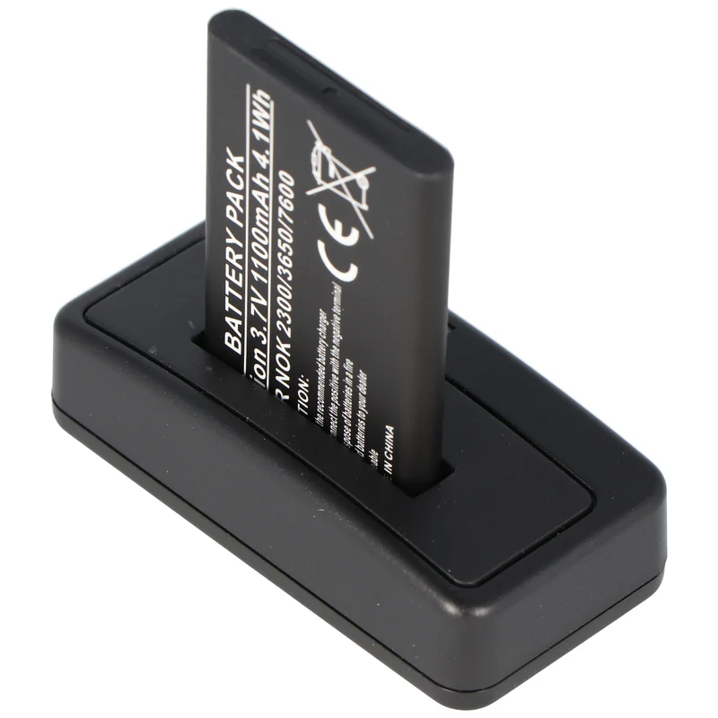 AccuCell Akkuladegerät für Nokia BL-5C, BL-5B Akku ink. MicroUSB Kabel
