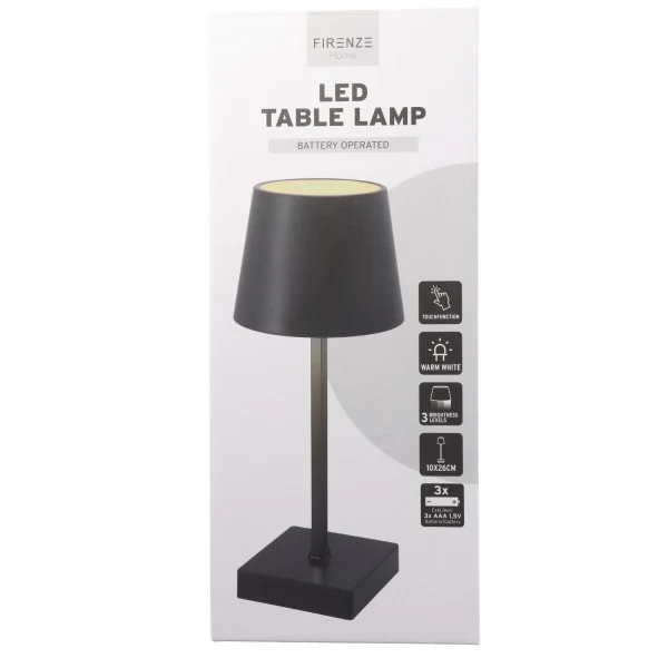 AccuCell LED-Tischleuchte Touchfunktion warm weiß inkl. 3x AAA Micro LR03 Batterien