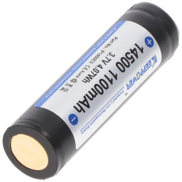Keeppower Akku 14500 3,7V 1100mAh Li-Ion Akku PCB geschützt P1450C3