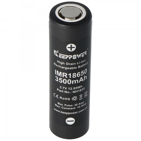 Keeppower IMR18650 3500mAh, 3,6V - 3,7V Li-Ion Akku Flat Top