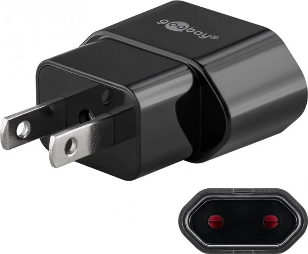 Goobay Netzadapter US/Japan - Eurostecker (Typ C, CEE 7/16) US-/Japan-Stecker (Typ A, NEMA 1-15, 2-polig)