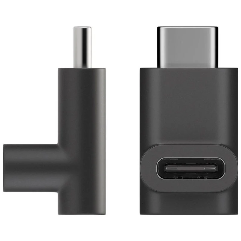 AccuCell Adapter USB-C auf USB-C 90 Grad Winkel, schwarz USB-C-Buchse abgewinkelt auf USB-C-Stecker
