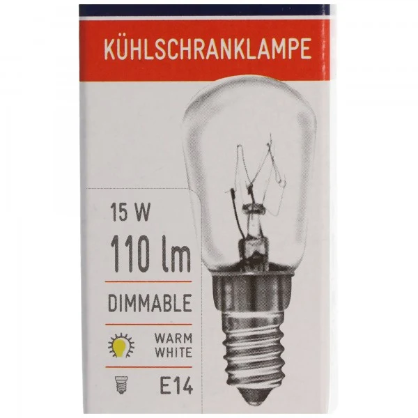 AccuCell Backofenlampe E14, 15 Watt temperaturfest bis 300°C