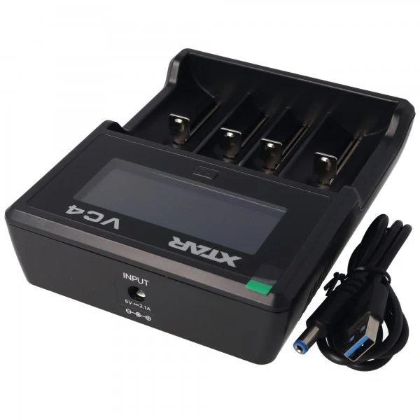 XTAR VC4 4-Kanal Li-Ion NiMH LCD Schnellladegerät für 18650, AA, AAA, C und D