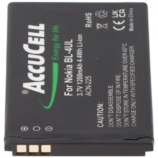 AccuCell Li-ion-Akku passend für den Nokia Akku BL-4UL und Nokia Lumia 225, Asha 225 sowie alle baugleichen