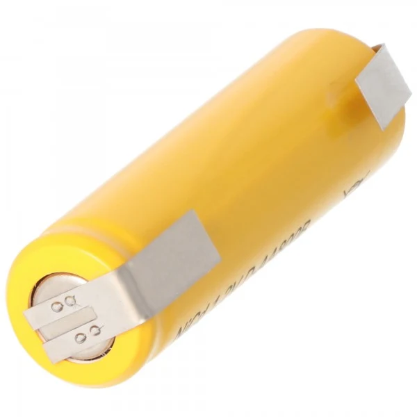 AccuCell Flat Top NiCd Akku Mignon 1,2V 800mAh AA mit Lötfahnen in U-Form