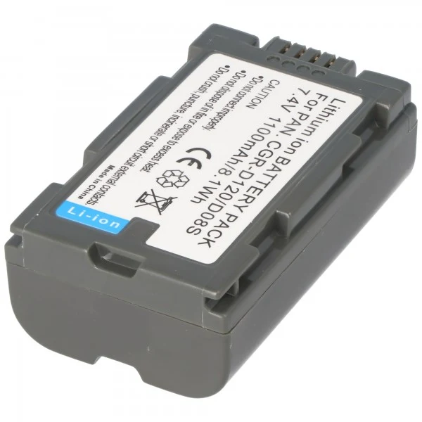 AccuCell Akku passend für Panasonic CGR-D120, CGR-D08S, DZ-BP16, VSB0418, CGP-D110, CGR-D08A/1B, CGR-D08SE/1B, DZ-BP14, CGR-D120E/1B, DZ-BP28, VW-VBD21, CGP-D320T1B, CGR-D08R, CGR-D120, DZ-BP14R, CGR-D120T, CG