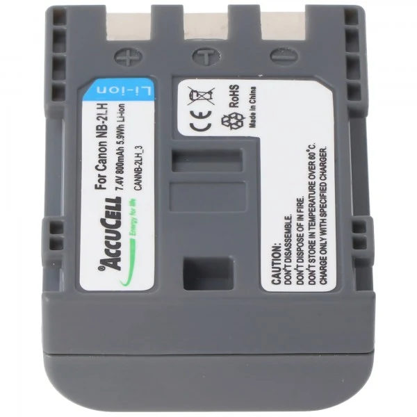 AccuCell Akku passend für Canon NB-2LH, NB-2L Li-Ion, 800mah