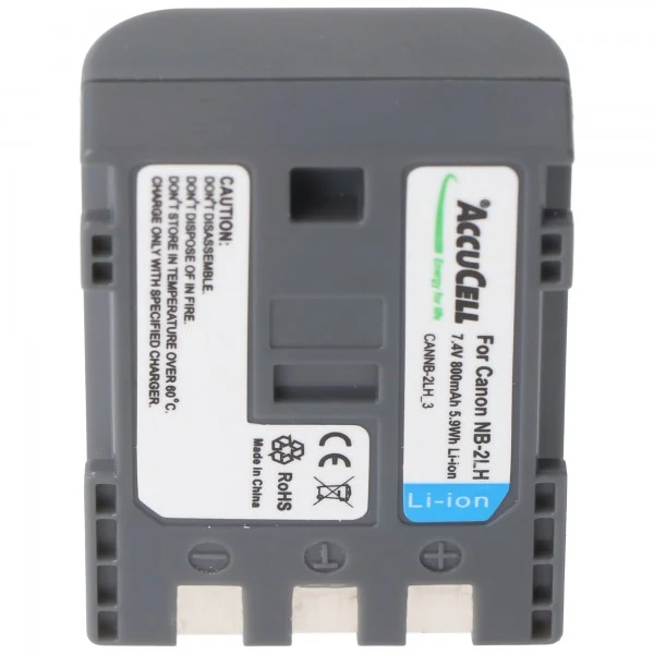 AccuCell Akku passend für Canon NB-2LH, NB-2L Li-Ion, 800mah