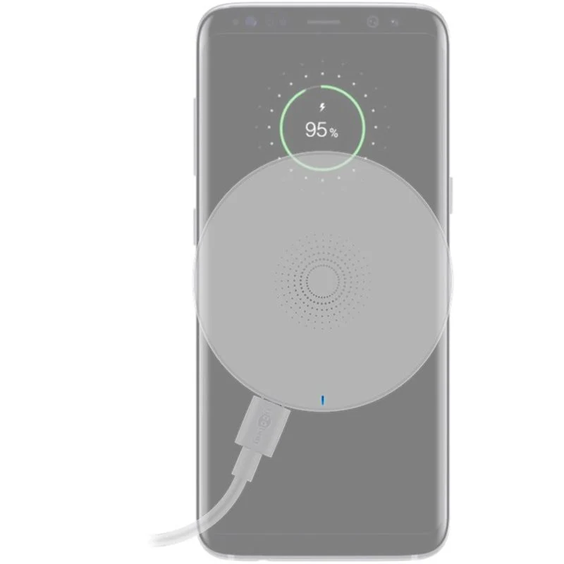AccuCell Induktionsladegerät für Qi-kompatible Handy, Smartphone und Endgeräte, weiß, Ladestrom 1A