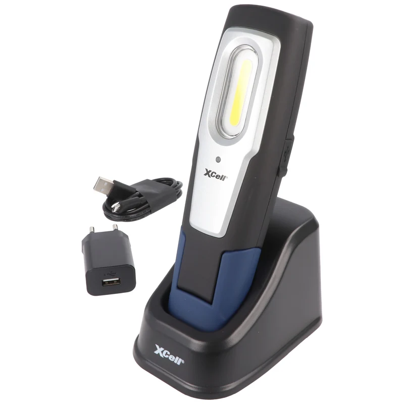 Superhelles LED-Arbeitslicht mit zwei Leuchtstufen inklusive Ladeschale.Worklight mit Magneten