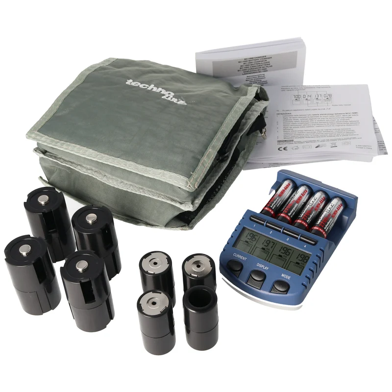 Technoline BC1000 Schnell-Ladegerät mit LCD-Display, Entladefunktion, Akku