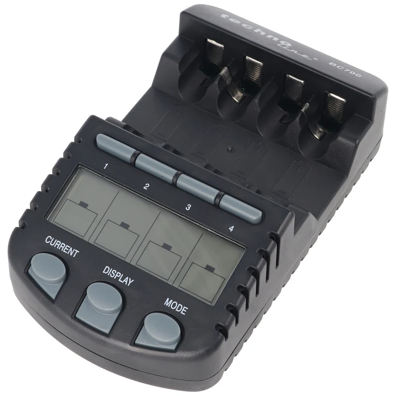 Technoline BC-700 Schnell-Ladegerät mit LCD-Display und Entladefunktion