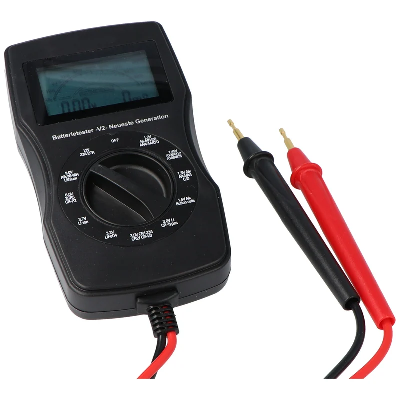 Akkutest für 1,2V, 3,2V, 3,6v, 3,7V und Batterietest mit Digitalanzeige inklusive Innenwiderstandsmessung