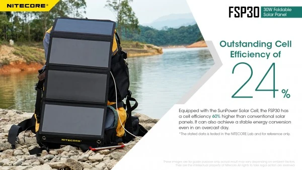 Nitecore FSP30 faltbares Solarpanel mit max. 30W mit USB-C 2x USB-A Ausgang
