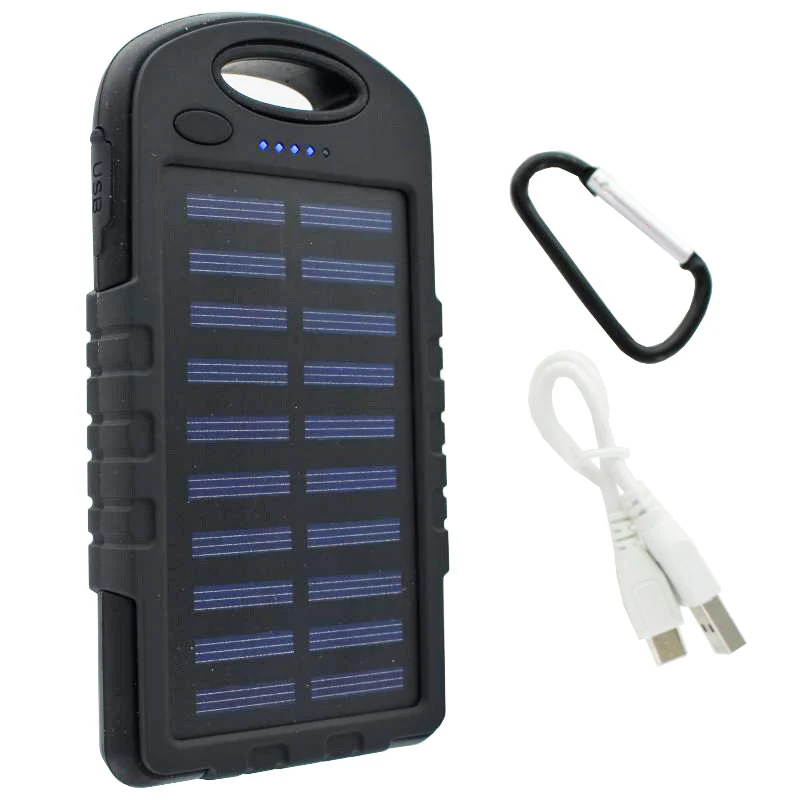AccuCell Solar Powerbank mit bis zu 6000mAh Kapazität für Smartphone und andere USB-ladefähige Geräte