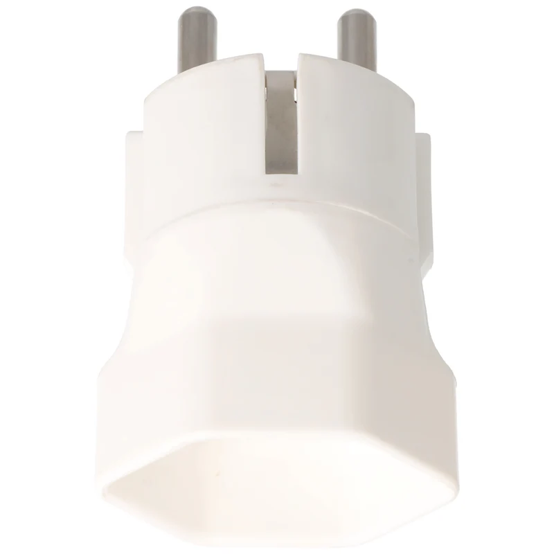 AccuCell Schweiz-Adapter weiss vom schweizer Stecker 3pin auf Schukokupplung 2pin mit Erdleiter und 10A