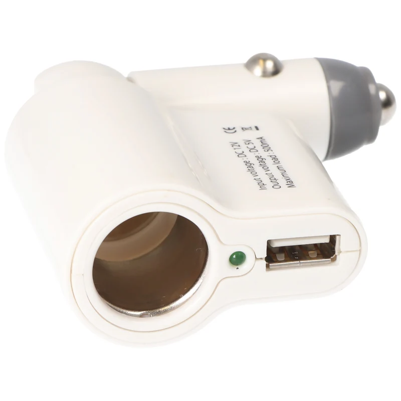 AccuCell Kfz-Ladegerät mit Buchse und USB, Weiß, Autoladegerät BH-13007, input DC 12V, output 5V, 500mA
