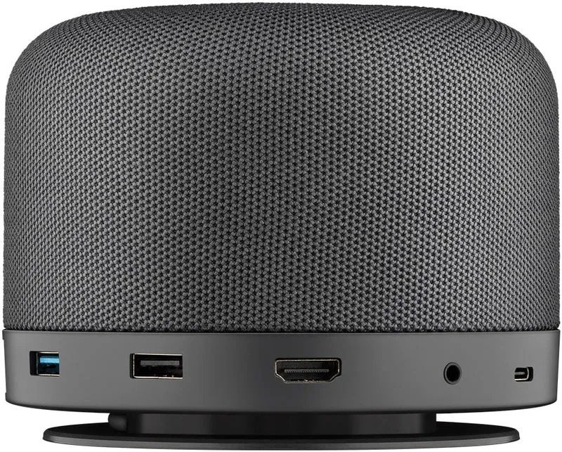 Goobay USB-C 12 in 1 Multiport Dock mit Wireless Fast Charging, vereint die gängigsten Anschlüsse, Stromabgabe 100 W, integrierter Multimedia-Lautsprecher