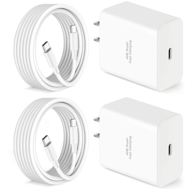 Pixel 11 10 9 8 Fast Charger, 2Pack 45W USB C Super Fast Wall Charger Block