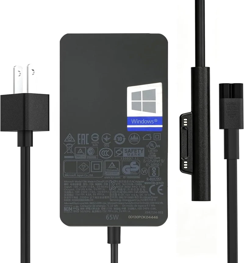 Surface Pro Charger 65W for Microsoft Surface Charger 65W 44W 39W 36W