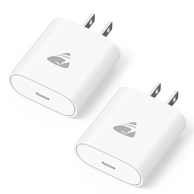 USB C Charger Block, 2 Pack USB C Fast Charging Blocks, 20W Type C Wall Charger Box PD Power Adapter Type C Brick Cube for iPhon