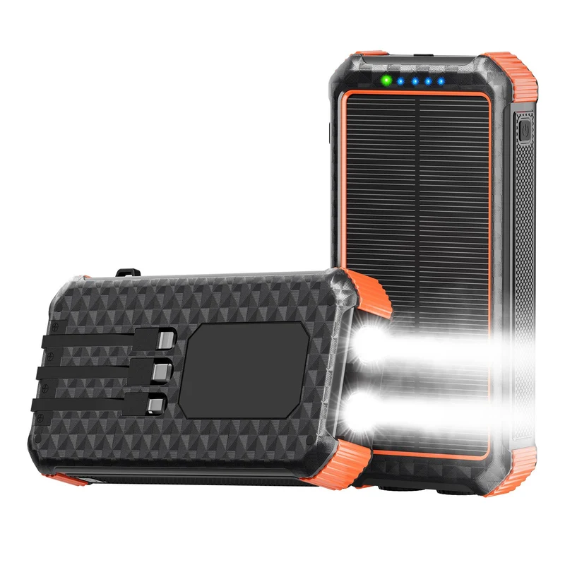 Lonjkp Solar Power Bank 33800mAh Portable Charger for Camping(Orange)