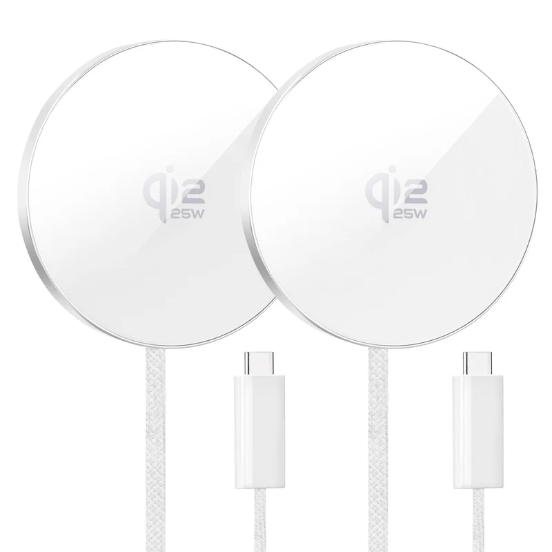 Magnetic Wireless Charger 2Pack 25W Qi2 for Magsafe Charger for iPhone 17/16/15/14/13/12Pro Max, Air pods 42Pro, Samsung Galaxy
