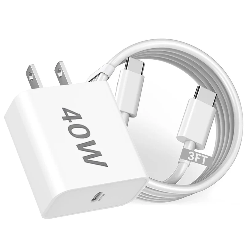 iPhone 17/Air Charger Fast Charging,[MFi Certified] 40W USB C Power Adapter Wall Charging Block Plug&USB C to C Cable Cord for i