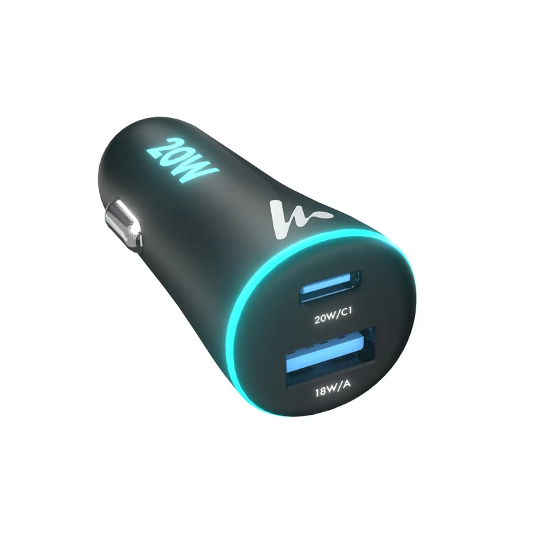 PD 20W Wozoyo Car Charger with TypeC & USB A,Power Delivery, PPS & QC 3.0, Dual Port Fast Charging (20W + 18W), 12V24V Compati