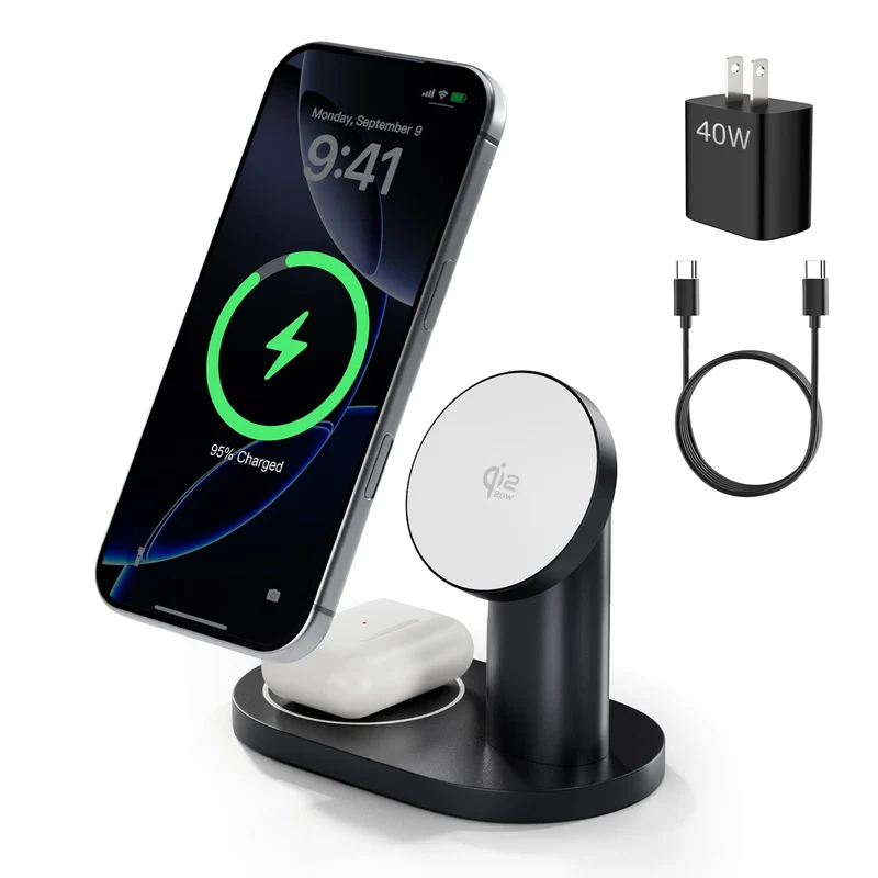 ModiTech Qi2.2 25W Fast Charging Station, 2 in 1 Charger Stand