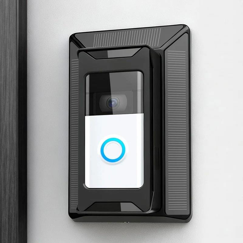 Solar Charger for Ring Doorbell, 2in1 Doorbell Mount with 6W Waterproof Solar Panel, USBC Charging Port, Continuous Power Sup