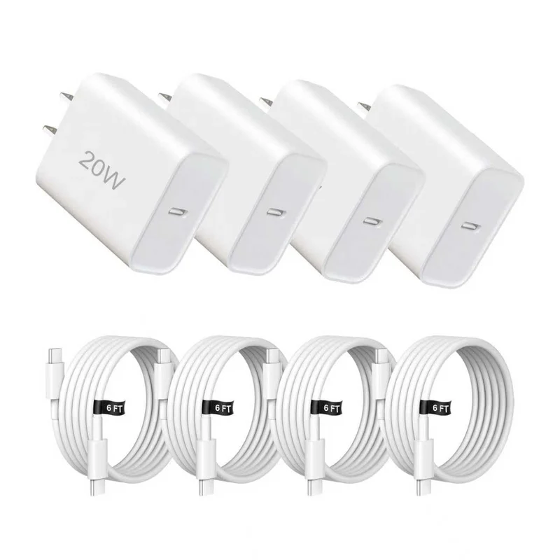Phone Charger Fast Charging,4 Pack 20W Portable Charger with 6FT USB C Cable for iPhone 17/Pro/Pro Max/17 Air/16/16 Pro/16 Pro M