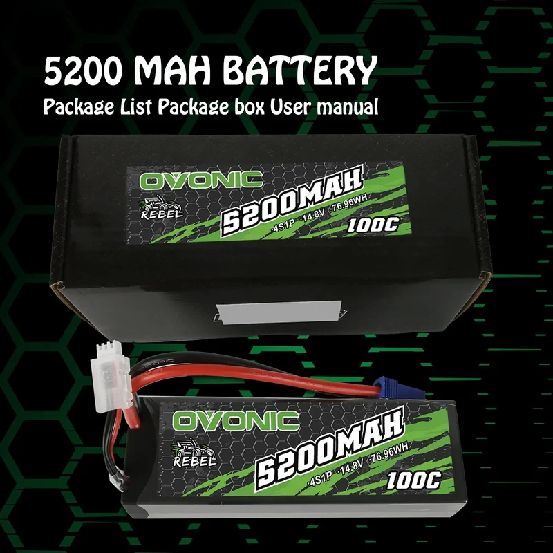 Ovonic Rebel 4S 5200mAh 14,8V 100C Hardcase EC5 LiPo Akku (2 Stück)