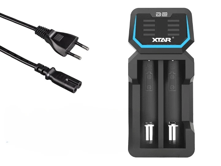 Xtar D2 – Zwei-Schacht Ladegerät für Lithium Ionen Akkus mit integriertem Netzteil