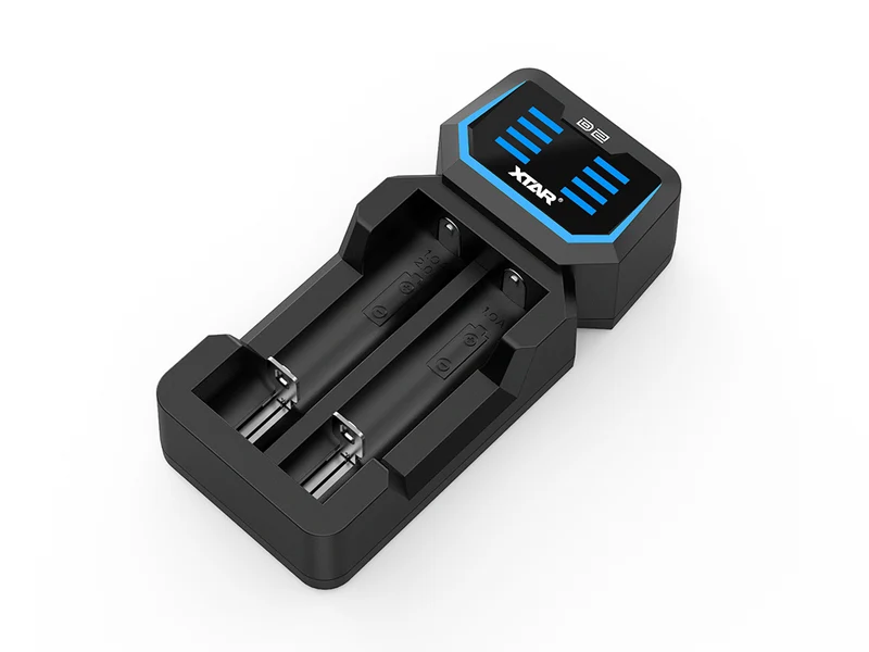 Xtar D2 – Zwei-Schacht Ladegerät für Lithium Ionen Akkus mit integriertem Netzteil