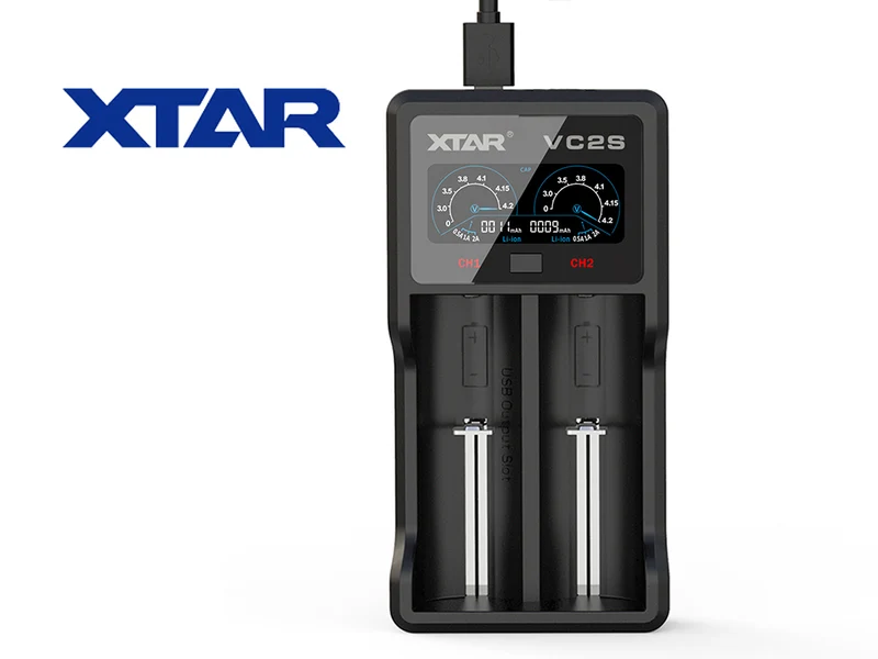 Xtar VC2S - Ladegerät für Li-Ion und NIMH Akkus inkl. USB-Kabel