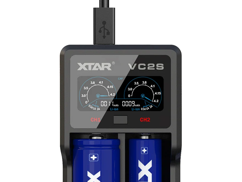 Xtar VC2S - Ladegerät für Li-Ion und NIMH Akkus inkl. USB-Kabel